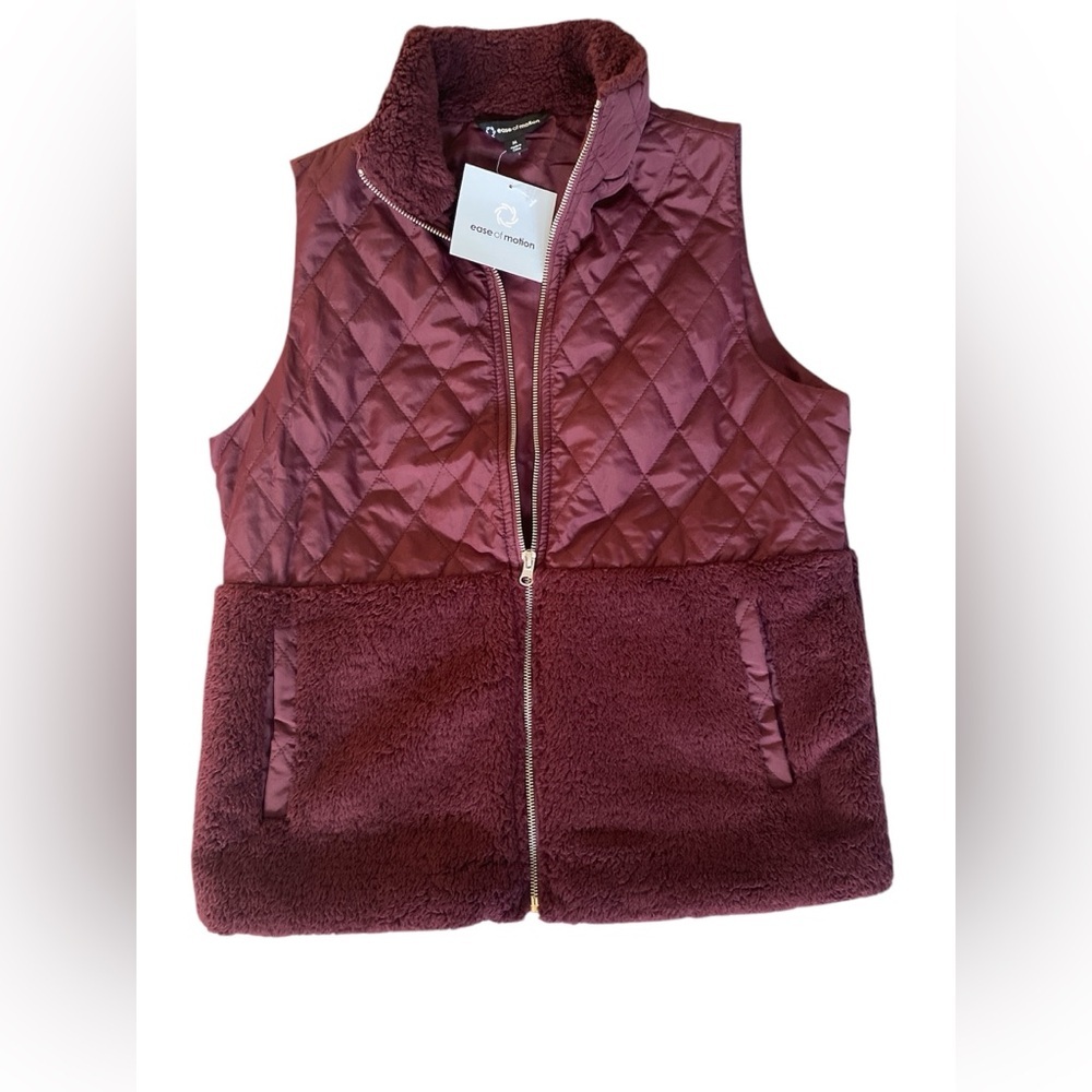Women’s Winter Cozy Sherpa Quilted Vest Jacket||Medium NWT